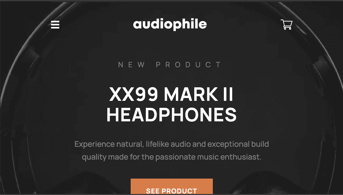 An image of the Audiophile site's landing page